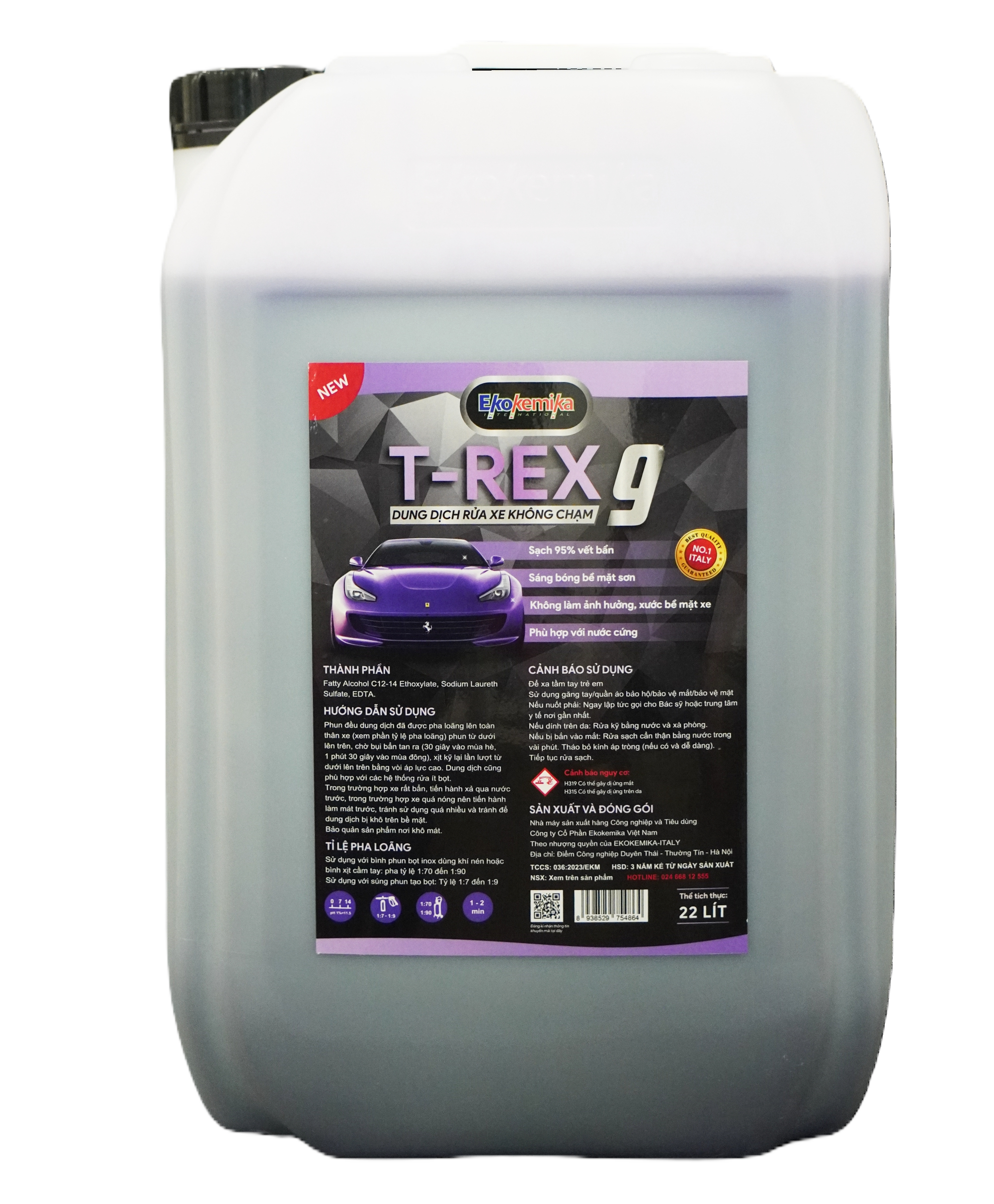 Dung dịch rửa xe không chạm T-Rex 9 can 22L